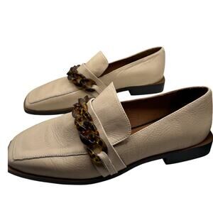 Angel Alarcon Nude Leather Loafers Size 37